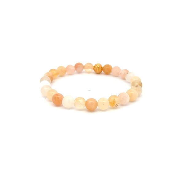 18K Gold Money Ball Lucky Bracelet Gemstones Aventurine Multicolor 6mm - Picture 5 of 5